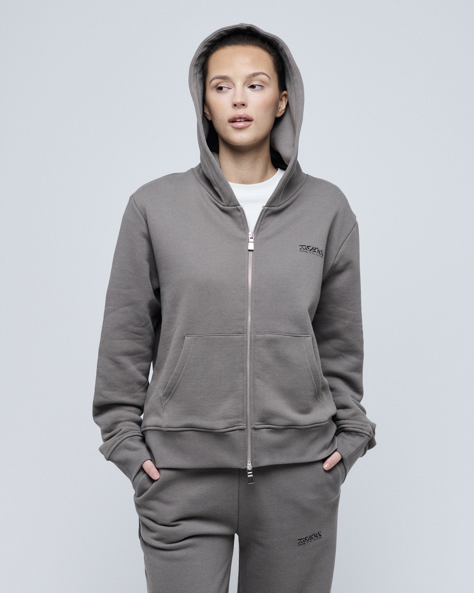 Zip Hoodie Charcoal-TEKIN APPAREL