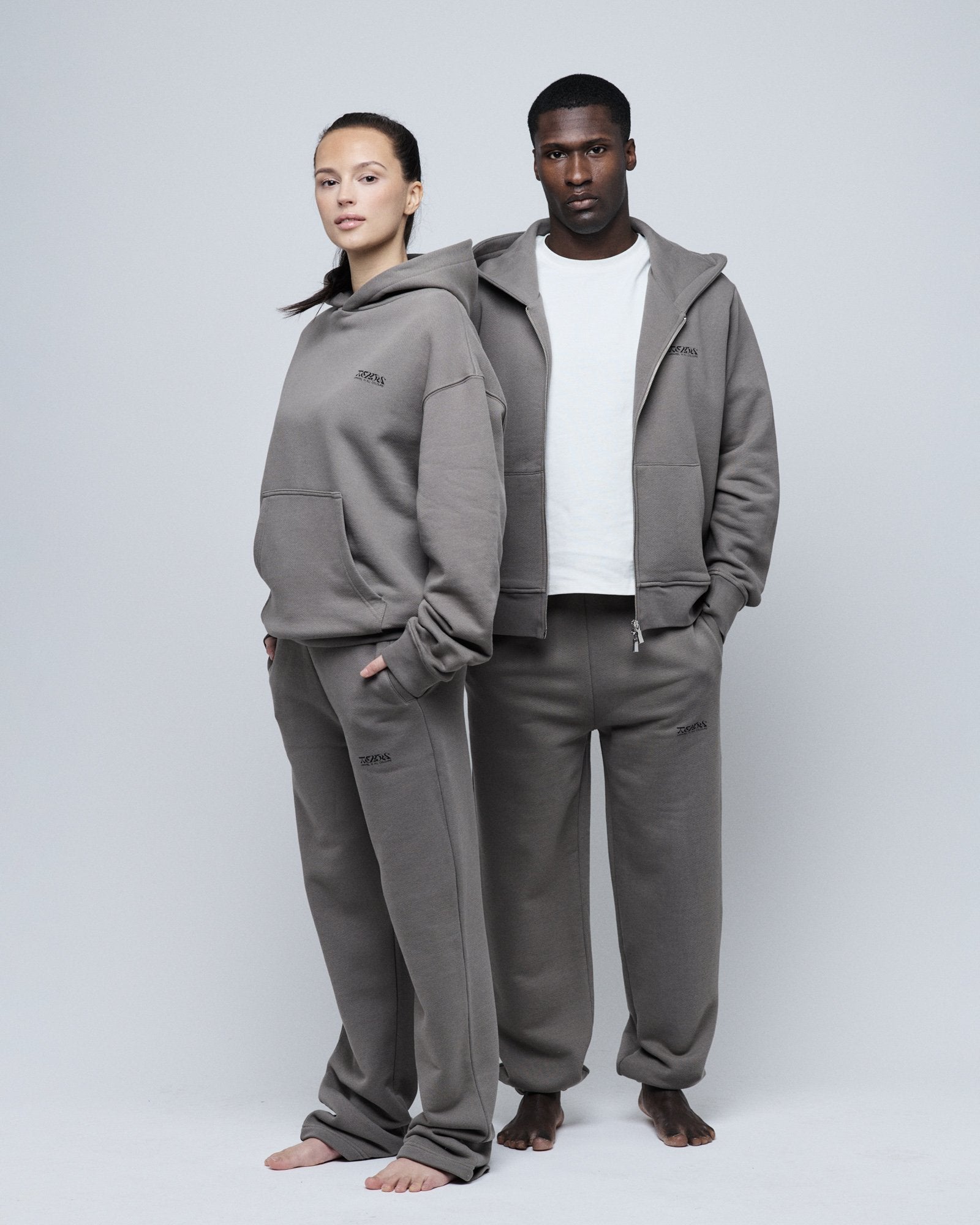 Zip Hoodie Charcoal-TEKIN APPAREL